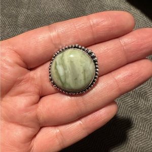 Gorgeous Larsonite sterling silver overlay ring